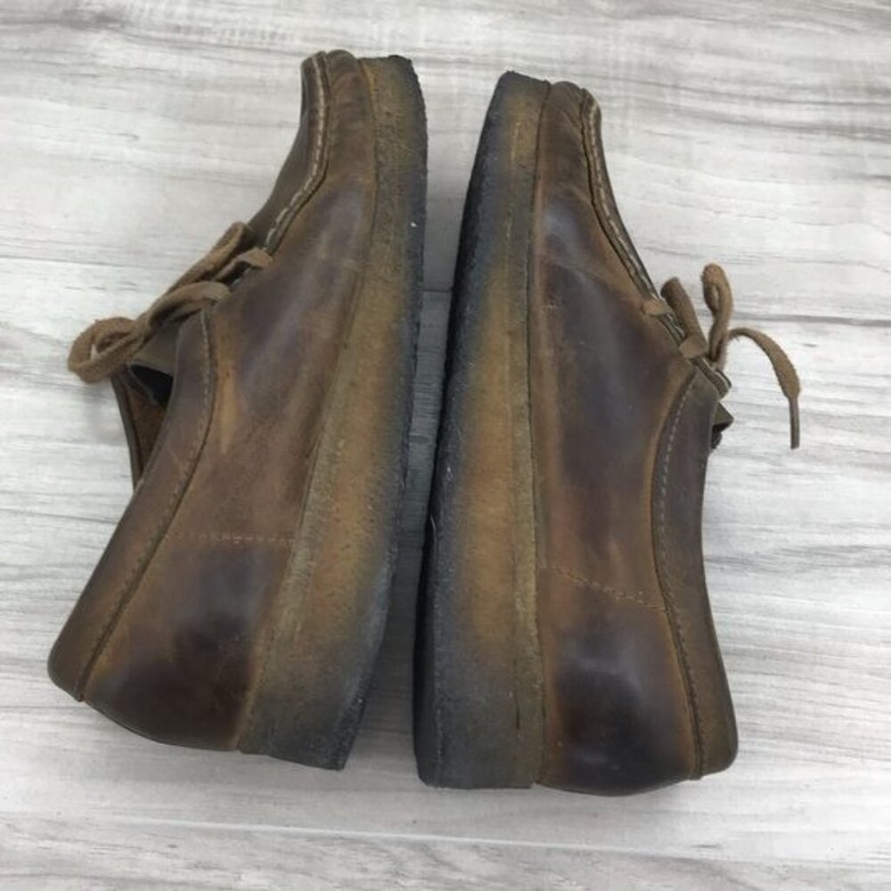 Clarks Brown Leather Wallabee-Style Flats - Picture 9 of 12